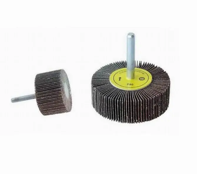 aluminum oxide klingspor cloth abrasive flap wheel with shaft for metal and stainless steel