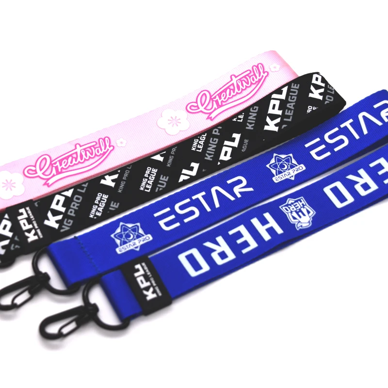 Fashionable games custom print giveaway wrist lanyard strap for key