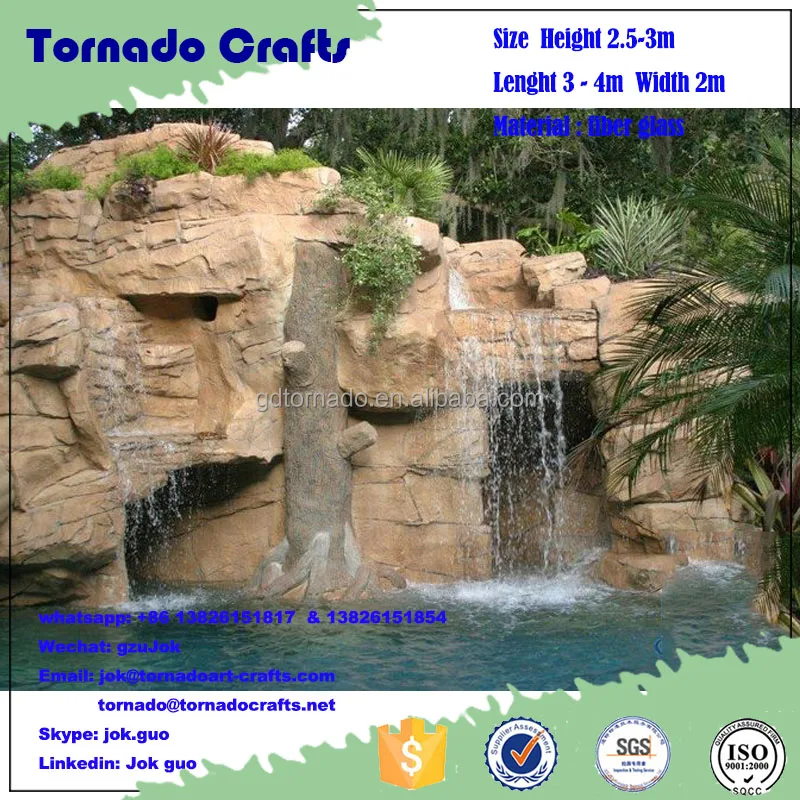 2017 Newly Home HOT Spring Decoration Waterfall Artificial Rockery pool Fountain Fiberglass