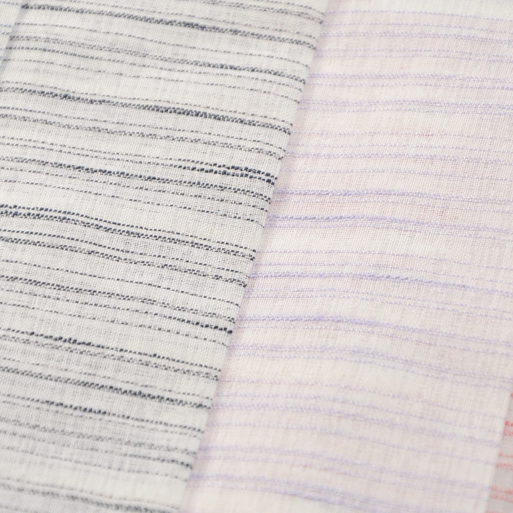 100% polyester new designs stripe style sheer curtain fabrics for living room curtain