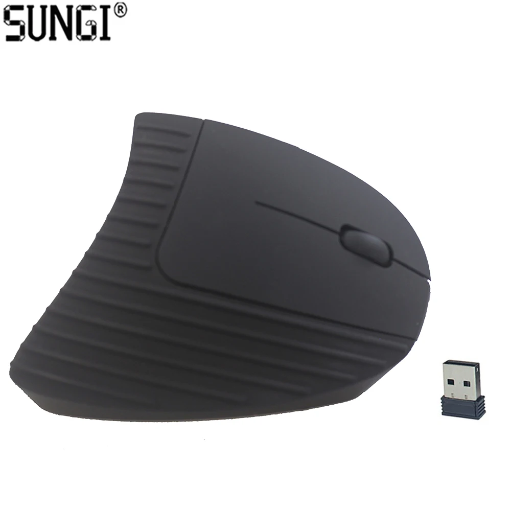 SUNGI 6D эргономичная беспроводная мышь Вертикальный в полоску с изображением мышки и питается от батарейки ААА с 1000-1200-1600 точек/дюйм
