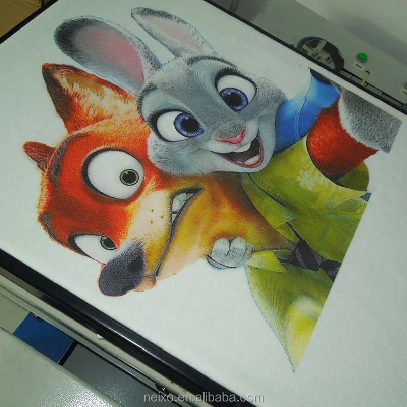 
T-shirt cotton direct to garment white ink A3 L1800 DTG flatbed printer 