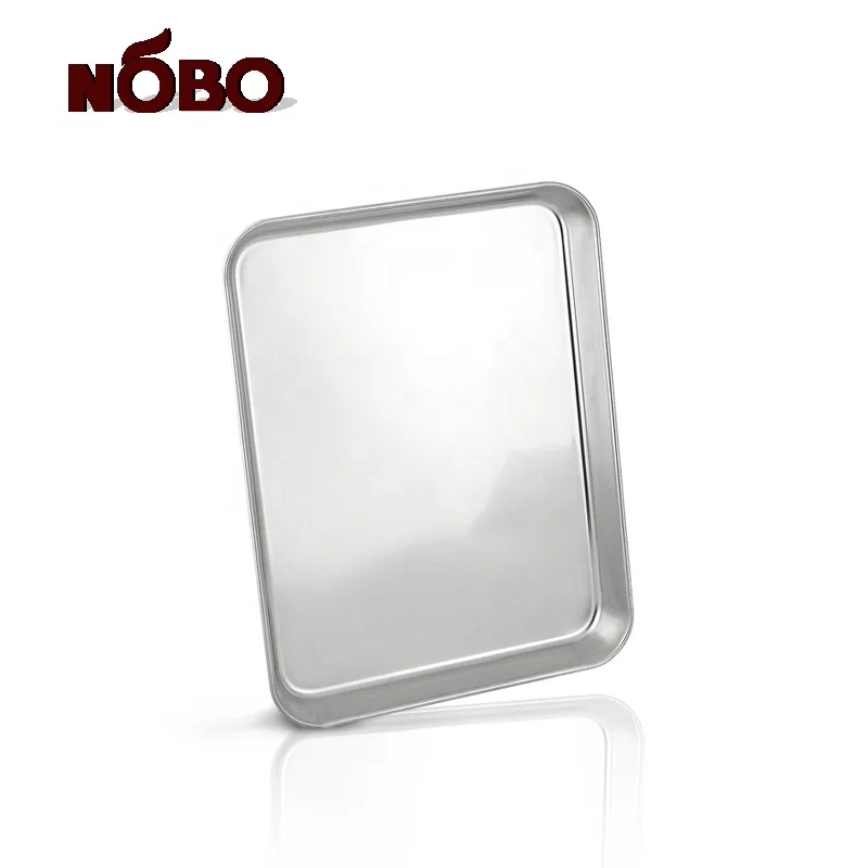 NOBO Food Grade Rectangular Buffet Food Serving Dish Dinner Plate 304 Stainless Steel Bbq Tray