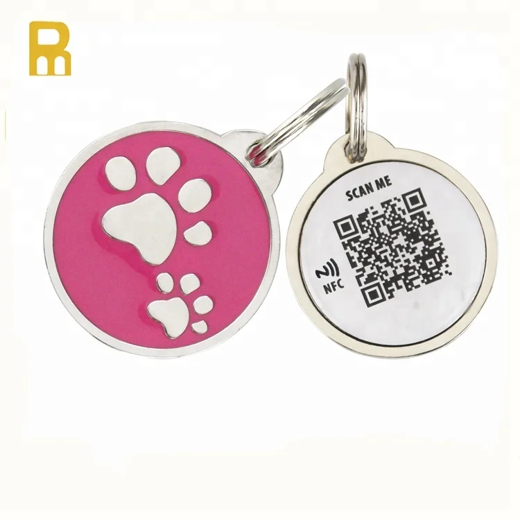 NFC QR штрих-кода dog tag ID номер бирка для животных Rfid ПЭТ