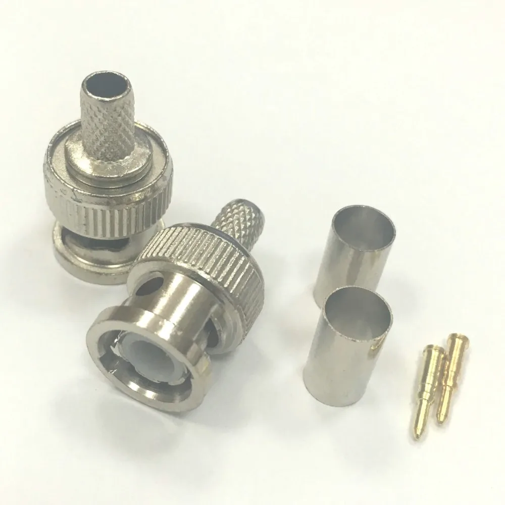 BNC Male Plug Compression Connector for CCTV Camera RG6 RG59 Coax Coaxial Cables