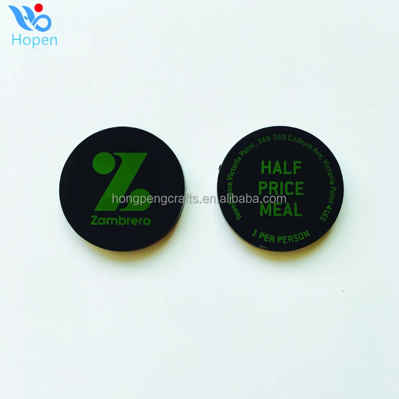 
Promotion gold color plastic token coin 