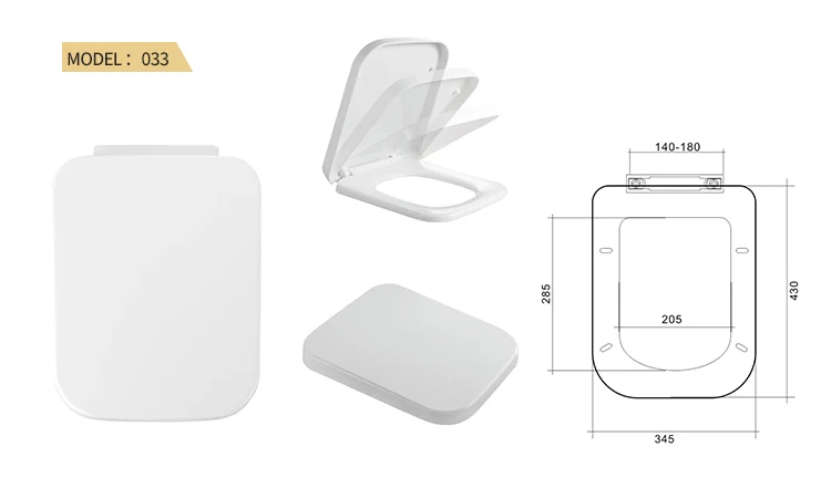 New Design Italian Toilet Bowl Seats  Pp Stylish  Two Pieces Toilet Square Shape Watermark Toilet  Lid