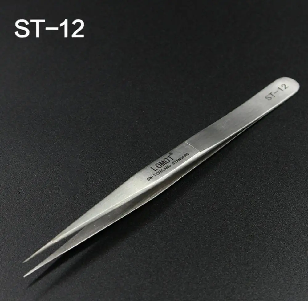 Прямые Средний наконечник ST-12 ненатуральные искусственные Антистатическая пинцет