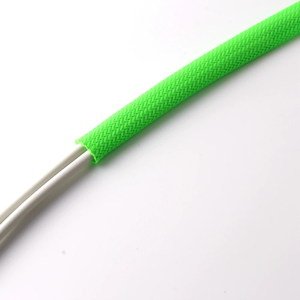 10.5mm green Flame Retardant Woven Woven Cable Braided Wrap