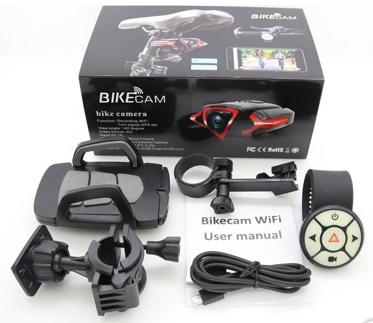 Latest unique usb rechargeable bicycle cam road cycling safety flashlight bicycle camera light with wifi and GPS tracking