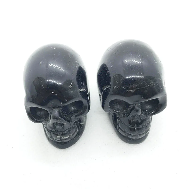 High quality hand carved natural obsidian skulls crystal artware