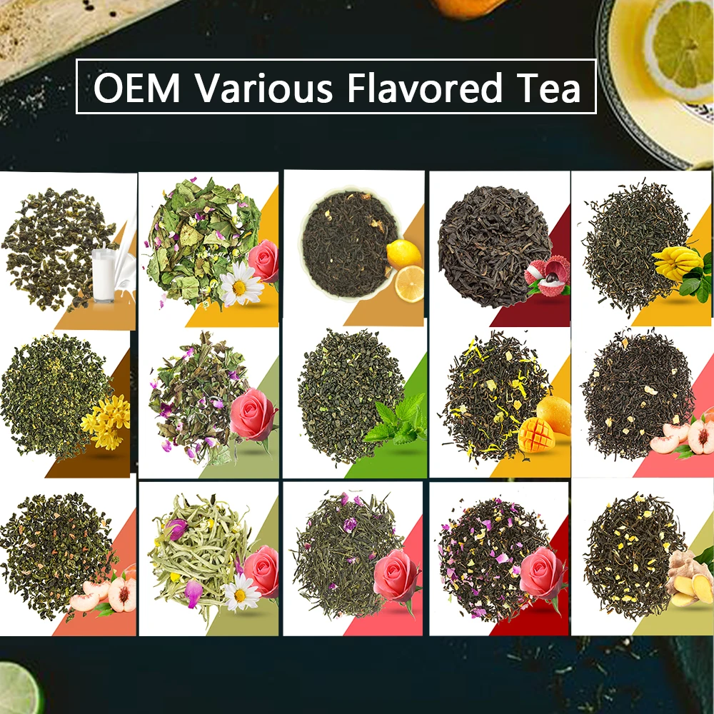 Organic Custom Qicha Loose Tea Blend Dried French Rose Bud Petals Flower Black Loose Tea Flavored Blended Sencha Tea