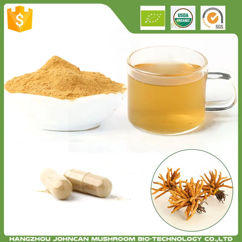Solvent Extraction Tiens Cordyceps Mushroom Powder, Organic Cordyceps Militaris Mushroom