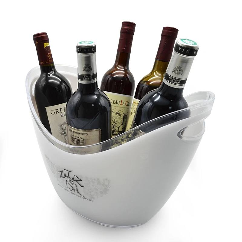 BSCI Belaire rose gold champagne silicone metal stainless luxury plastic cooler Led ice buckets with handle