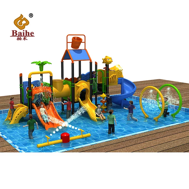 Kindergarten Outdoor Public Plastic+galvanized Steel Playground Playground Equipment Water Park Outdoor Plastic Slides