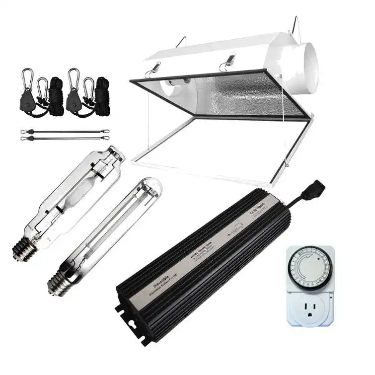 Pro Series HPS MH 1000W Air Cool Hood Double Ended Complete Grow Light Kit