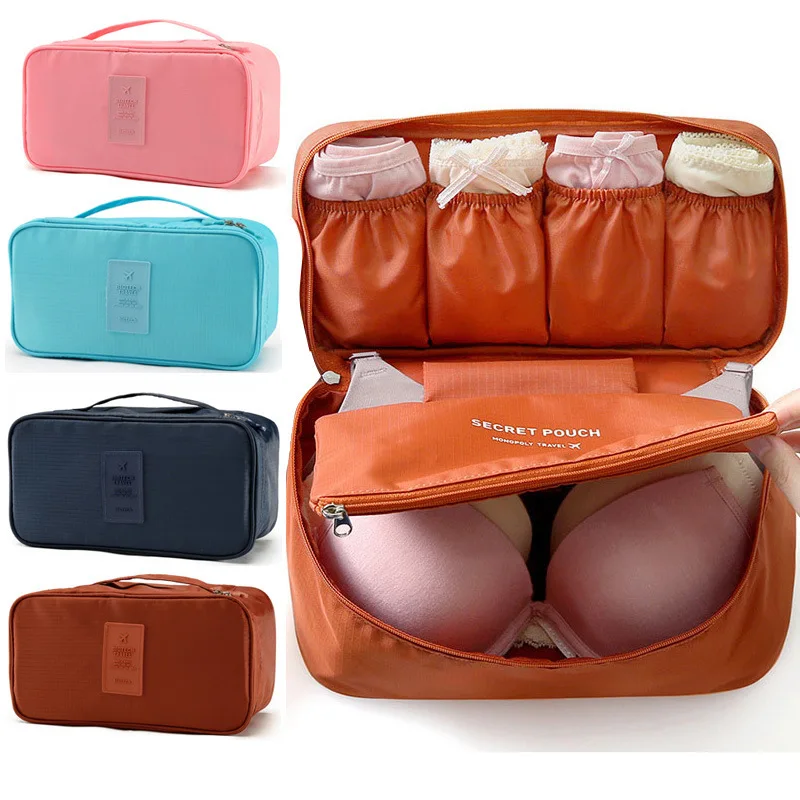 Promotional women portable large capacity lingerie bag travel underwear organizer bra storage bag