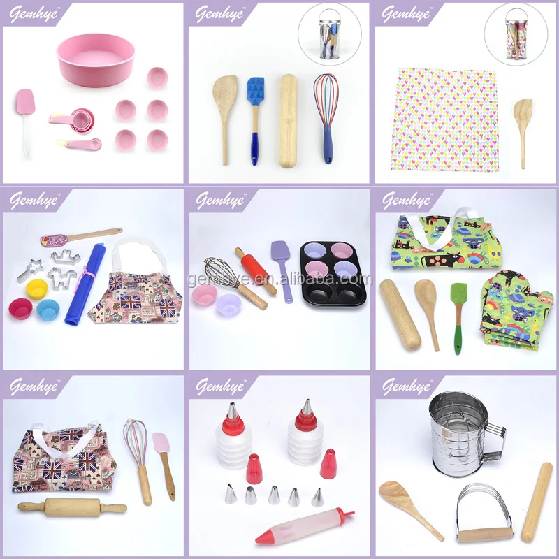 Set Of Kids Rolling Pin Kitchen Cake Baking Tool And Tools baking supplies spatula cake decorating supplies baking utensils