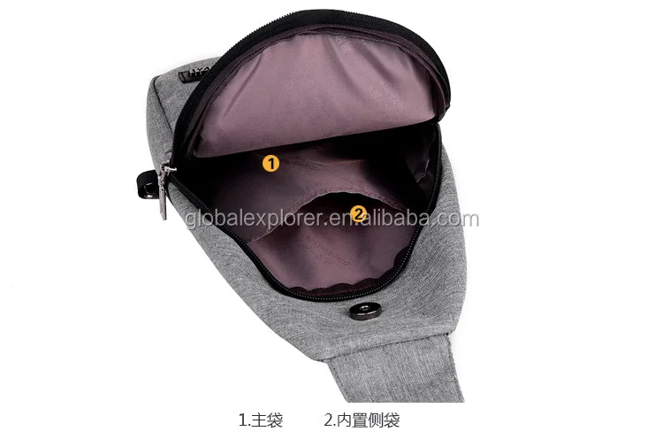 
fashion men canvas sling chest bag shoulder 