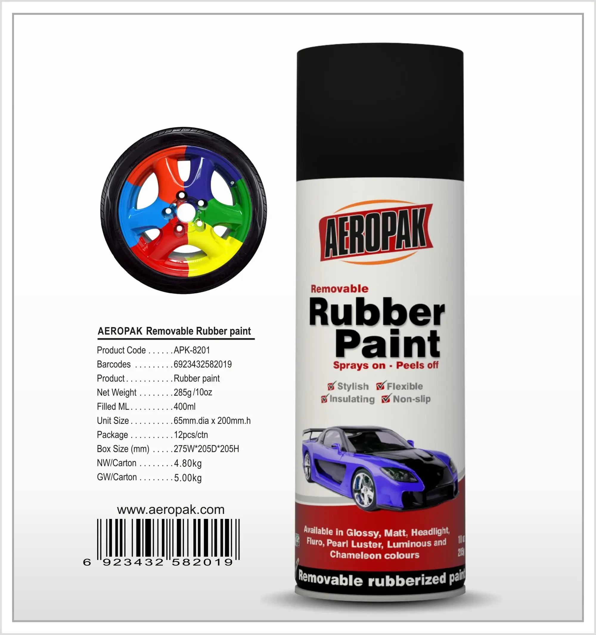 AEROPAK Chameleon Rubber Paint for car