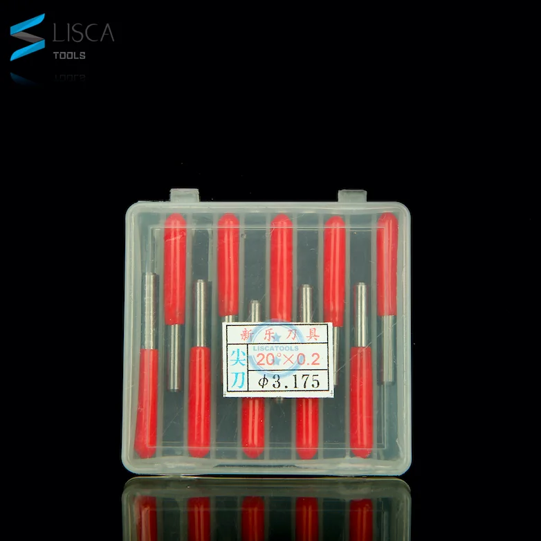 3.175mm V Shaped PCB Carbide Engraving Bits / Sharp Wood Router Cutter Wholesale