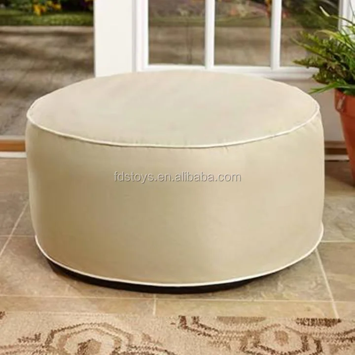 
green color inflatable pouf home decor seat outdoor garden pouf with cover 