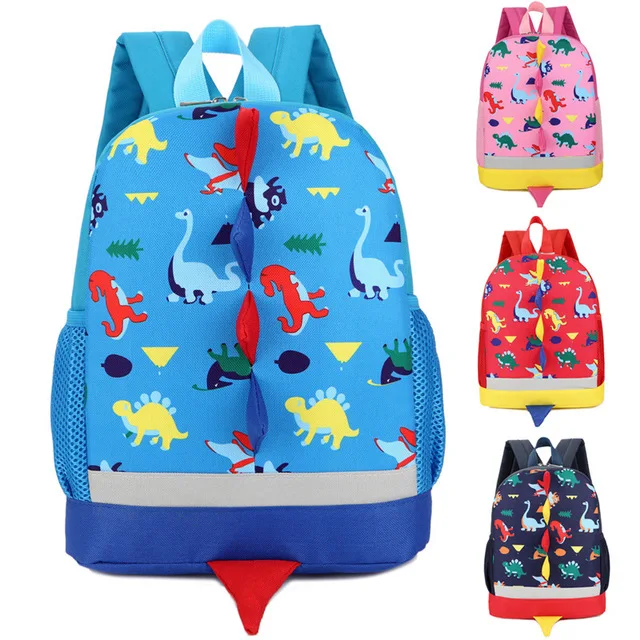 High quality children kids outdoor animal print student kindergarten oxford canvas school bag