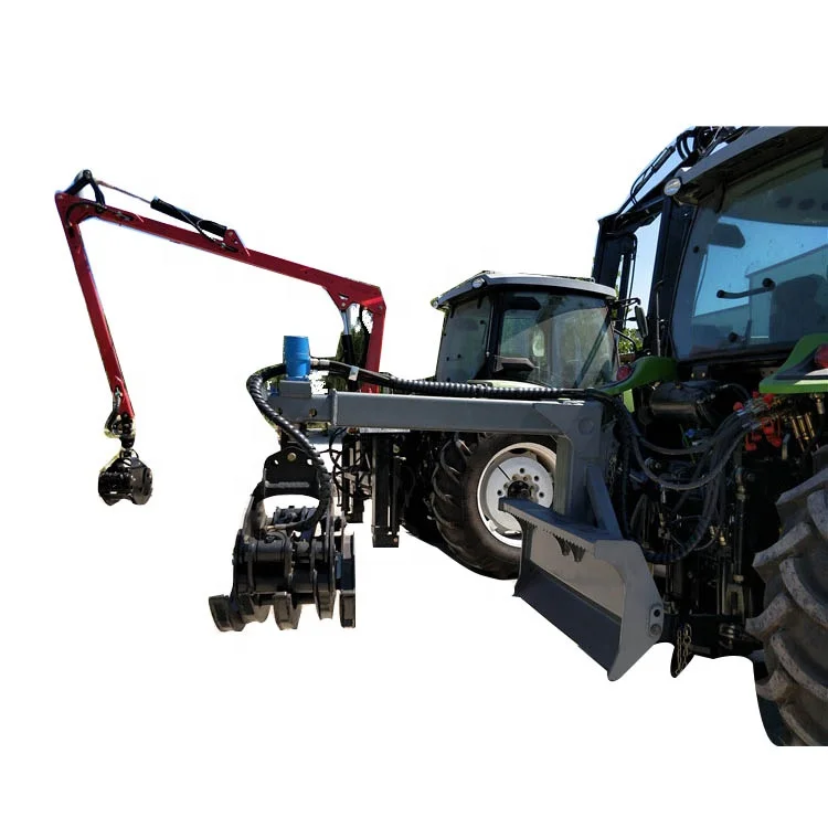 Forest implement tractor truck link timber grab hydraulic grapples