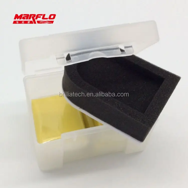 
BT-2016A Marflo Magic Clay Bar 4pcs with Sponge Applicator Blue Yellow Auto Cleaning Clay Bar Car Detailing Clay Cleaner Pad 