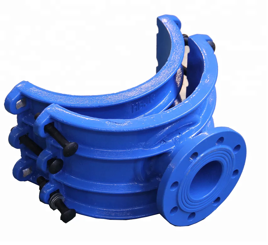 JC hot sale water pipeline flanged saddle clamps for PVC pipe coupling