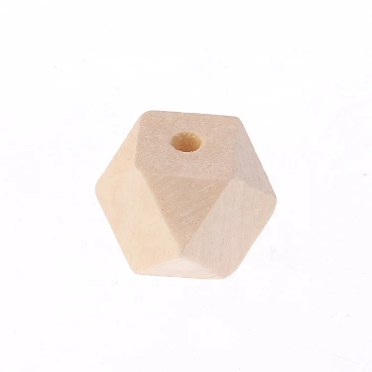 Высокое качество натуральное дерево цветные деревянные шестигранные геометрические бусины