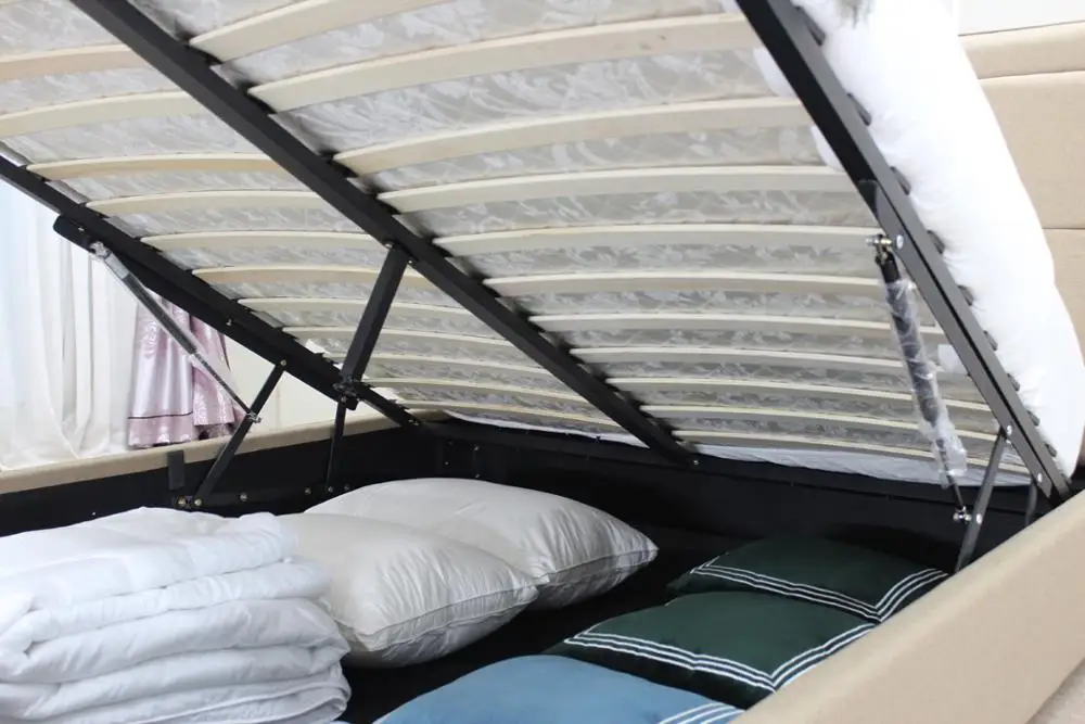 
Fashion Ottoman Tufted Modern Gas Lift Up Storage Bed Hydraulic Lift 