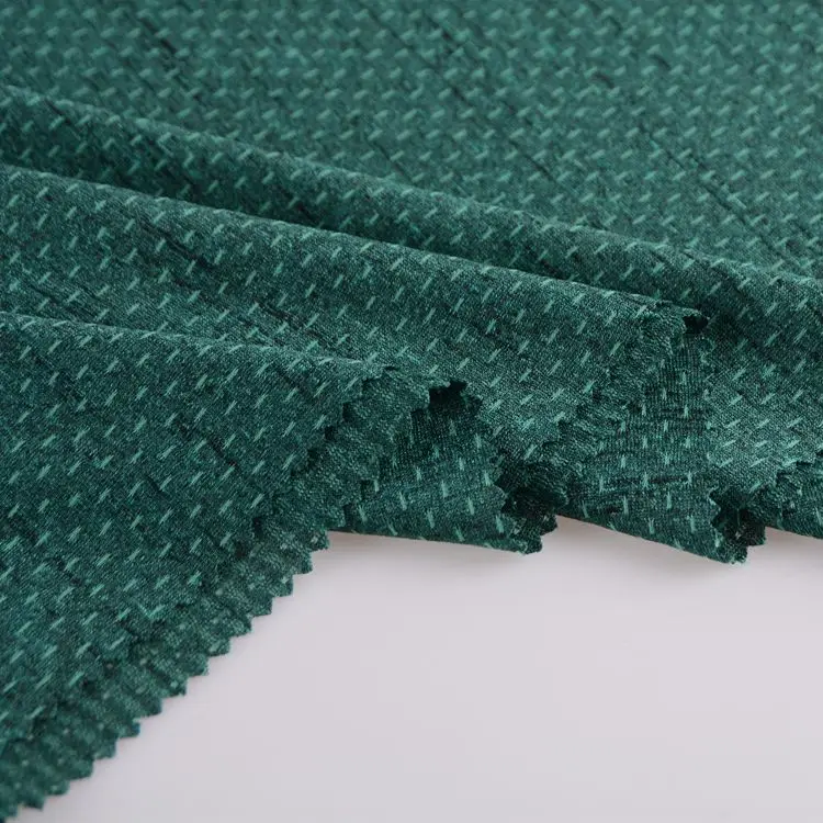 Hot sale popular cationic dyeable jacquard 100% polyester jersey fabric for sportswear per meter price