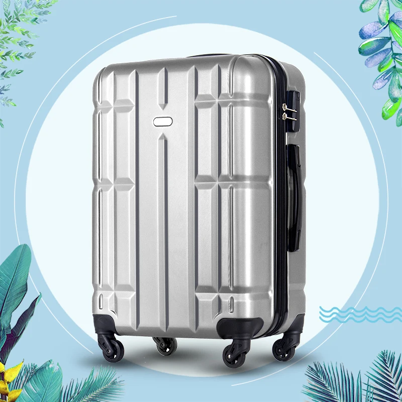 2020 Hot Design Pvc Luggage Tags ABS Trolley Suitcase Set 3pcs Silver Customize Hard Case Travelling Bags Luggage sets