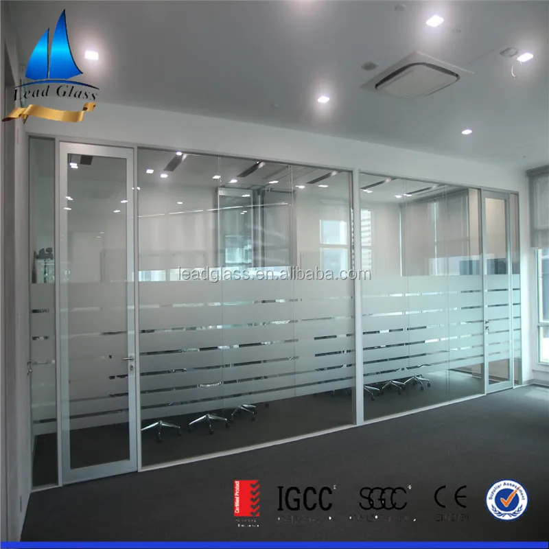 Frosted Glass Frosted Tempered Glass Price / Interior Frosted Glass Wall Panels For Room Partition Divider