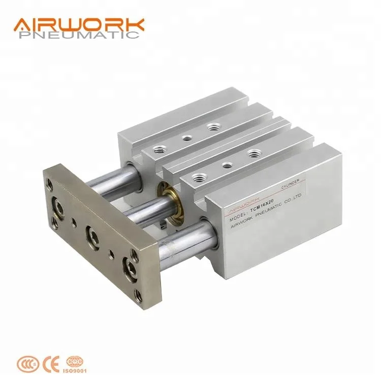 TCM AIRTAC компактный трехвальный пневматический стандартный воздушный цилиндр с направляющим стержнем