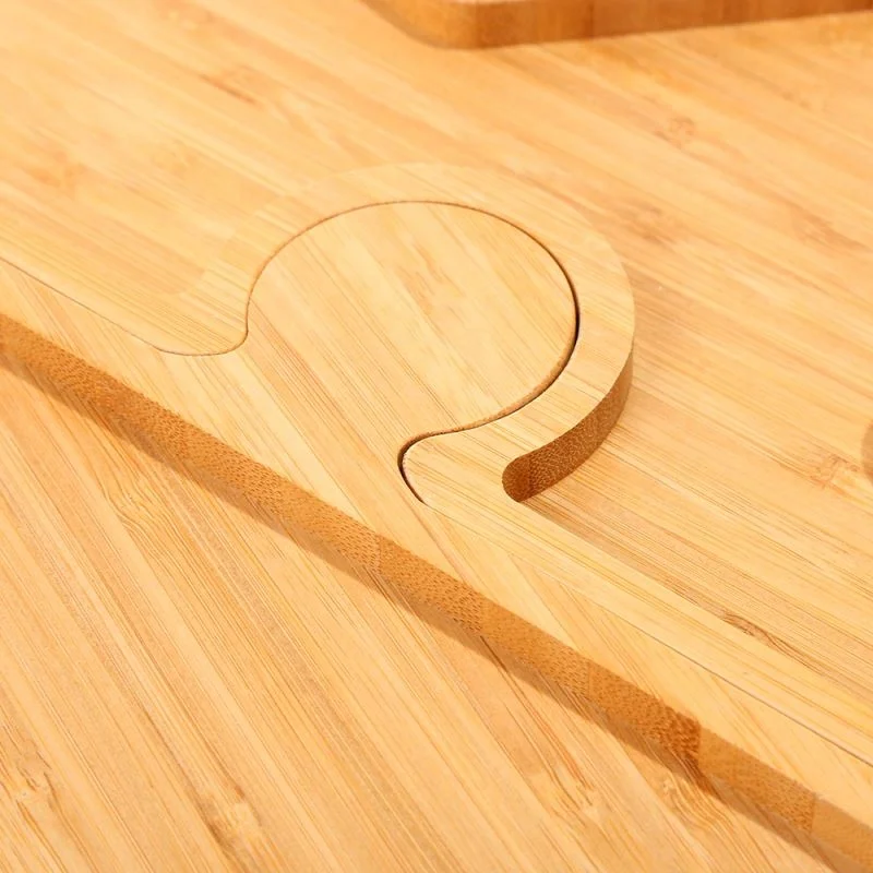 
Hot Selling Star Shape 2 Divided Party Serving Platters Wood Bamboo Puzzle Tray 