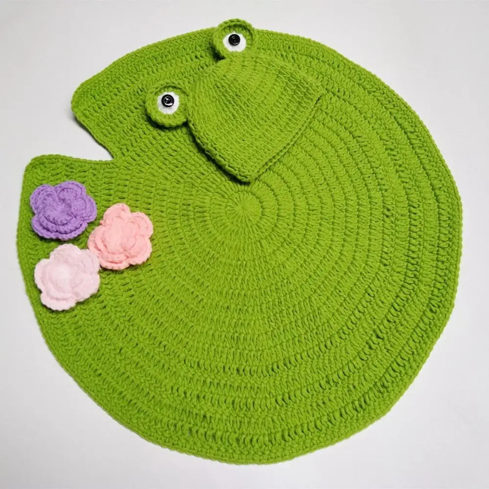 Baby blanket frog OEM/ODM handmade crochet newborn photography blanket