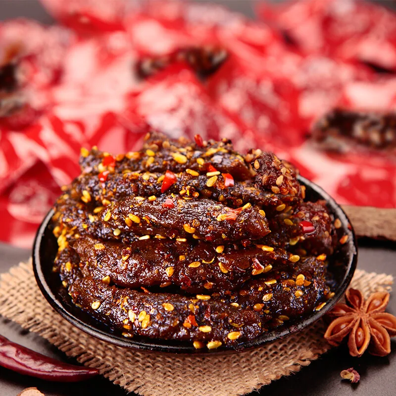 
Shu Dao Xiang Online Wholesale Shop Bulk Items Beef 200g Spicy Snacks Jerky Processing Plant Cattle Meat Beef Jerky 