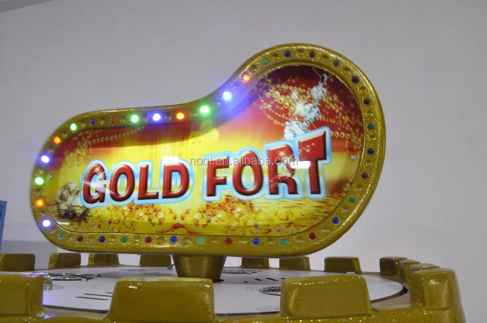 Classic 6 players coin pushing game machine for game center Golden Fort funny game carnival coin pusher with token prize