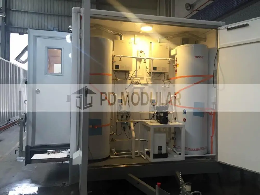 2019 new good quality prefab steel portable trailer toilets with restroom shower