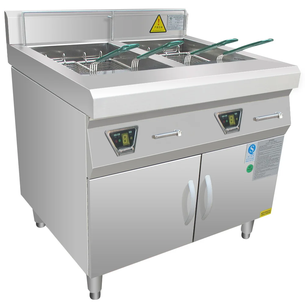 
 Новый шкаф с двойным резервуаром Chuhe, коммерческая электрическая индукционная фритюрница для фритюрницы, 30 л, поддержка онлайн  