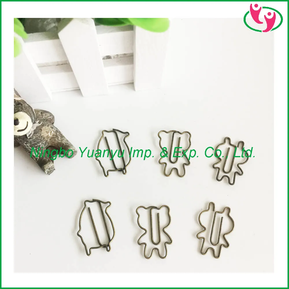 
Quality Novelty Animal Shaped Antique brass Bronze Paper Clips 