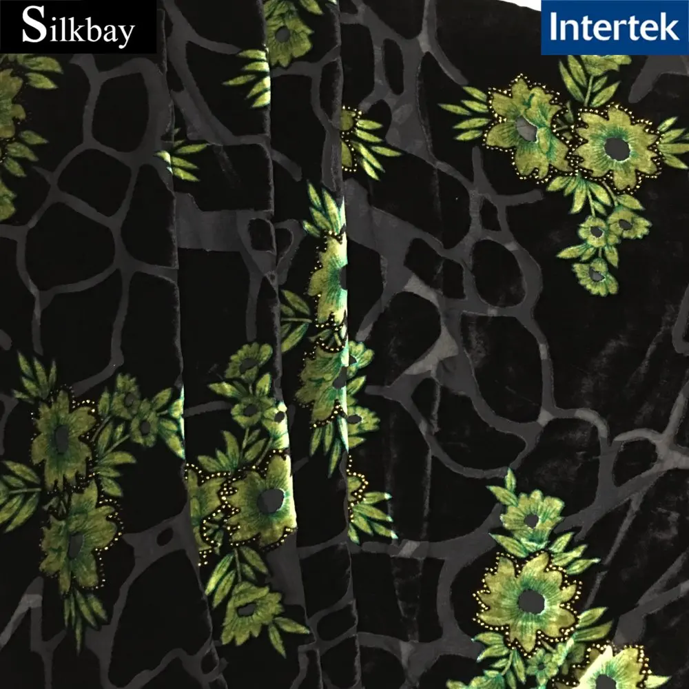 
Custom prionted burnout silk velvet fabric 