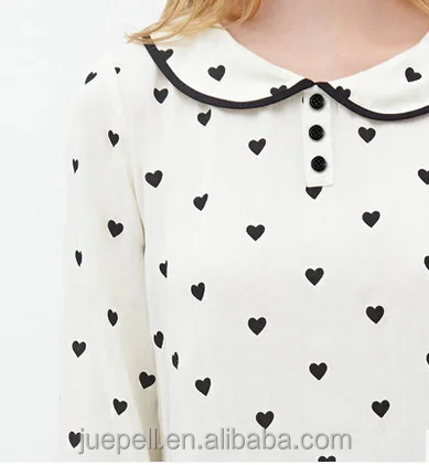 
Long sleeve tops white chiffon clothes new design elegant chiffon laides blouse 