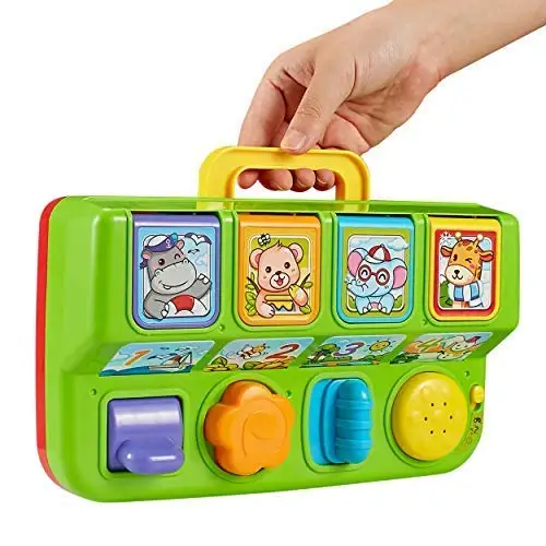 Cartoon Animal Keyboard Piano Toy - Battery Operated Musical Toy with Pop-Up Animals for Toddlers