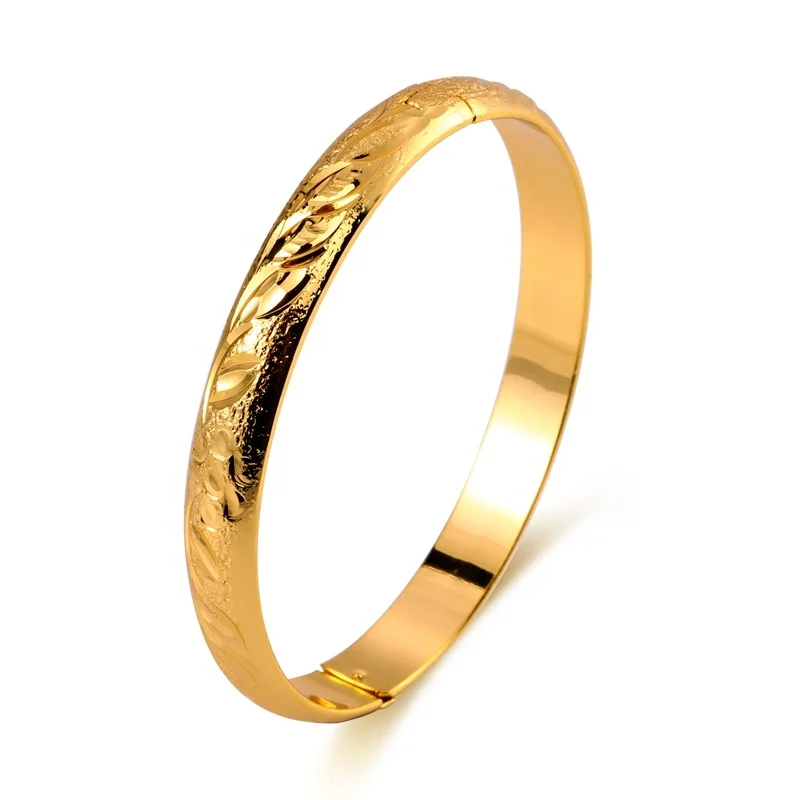 Custom marriage bracelet brass fashion jewelry 22k gold plated copper carve phoenix thick classic cuff bracelet bangle for women