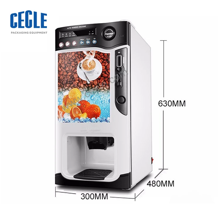 coin operated tea cup dispenser for coffee vending machine coffee and drinks vending cold and hot premix instant coffee