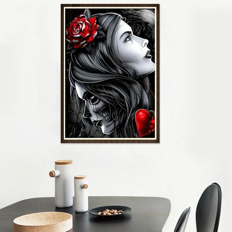 Hot Selling Dark girl Crush 5d diamond painting Living room bedroom Resin Multiple pattern sizes decorative hanging pictures