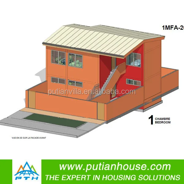 steel structure 2 story 3 bedroom prefab house plans villa
